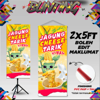 BUNTING JAGUNG CHEESE TARIK BERSAIZ 2X5 WITH PIPE DAN TALI