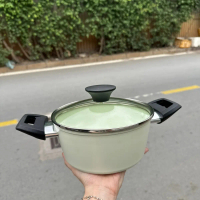 ￼Nồi chống dính vân đá Green Cook 18cm siêu đẹp có nắp