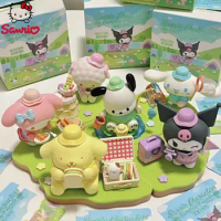 Sanrio Miniso Camping Friends Series Blind Box Kuromi Cinnamoroll Mymelody Pachacco Pompompurin Kawaii Model Toy Gift