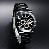 Olym Pianus 奧柏表 黑水鬼豪邁三眼運動型腕錶/40mm-全黑-899833G1B