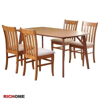 餐桌椅組 餐桌 餐椅 餐廳  RICHOME TA314+CH1102 阿蜜莉亞餐桌椅組(一桌四椅)-2色