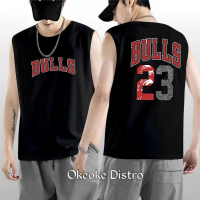 Baju Kaos Singlet Pria Bulls Gym Santai Trendy | Size M L XL XXL / Kaos Tanktop Lekbong Jumbo