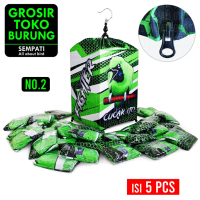 SEMPATI GROSIR Krodong Kerodong Kotak No 2 Full Printing Motif Cucak Ijo Single Layer Isi 5 Pcs Baha
