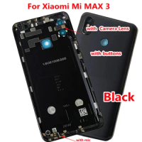 For Xiaomi Mi MAX 3 Battery Cover Rear Door Back Housing Case MAX3 Middle Chassis with buttons and camera lens flash &amp; MIC Board