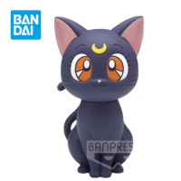 Banpresto Original SOFVIMATES Sailor Moon Luna Genuine Anime Figure Model Kawaii Doll Child Toys Gift 15Cm