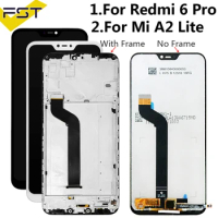 5.84" Original Lcd For Xiaomi Mi A2 Lite LCD Display Touch Screen Replacement For Xiaomi Redmi 6pro Display With Frame M1805D1SG