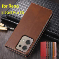 Magnetic Attraction Cover Leather Case for OPPO Reno8 5G / Reno 8 Pro 5G Flip Case Card Holder Holster Wallet Case Fundas Coque