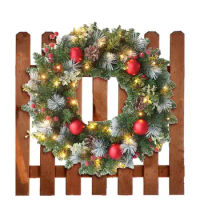 LED Christmas Wreath Decorative Christmas Wreath For Doorway Christmas Decor And Gift For Fireplace Fireplace Bookshelf Backyard