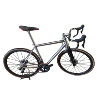 Road Bicycle , 700C Titanium, Gravel Touring Bike, 2x11Speed Disk Brake, 50-34T Crank Set