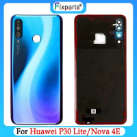 New For Huawei Nova 4e Battery Cover Door Rear Glass Housing Case For Huawei P30 Lite Back Cover Housing With Lens