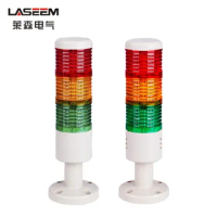 GJB-369 Industrial 3 Layers Red Safety Alarm Lamp Disk Base Led Signal Tower Warning Light DC12/24V AC220V without Buzzer