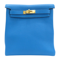 【二手名牌BRAND OFF】HERMES 愛馬仕 希臘藍 Togo 牛皮 Kelly Ado 後背包 Y刻 金扣