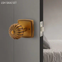 European Spherical Keyless Door Lock Light Luxury Mute Pumpkin Handle Lockset Indoor Universal Zinc Alloy Bedroom Door Lock