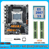 X99 Motherboard kit with Intel Xeon E5 2667 V4 CPU DDR4 16GB (2*8GB) 2133MHz Four Channel RAM Set E5 2667V4 Computer Motherboard