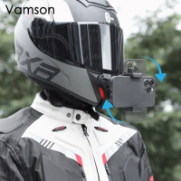 Vamson Motorcycle Accessories for Gopro Helmet Mount for Gopro Hero 11 10 9 for Smart Phone for Insta360 one X3 Moto Accessories