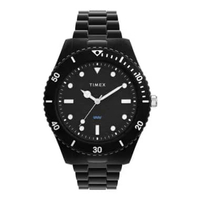 Jam Tangan Pria Timex Legacy TW2Y04500 Black Dial Analog Black Recycled Plastic Strap Hitam