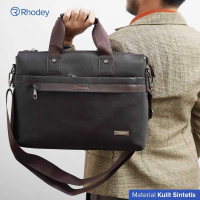 Tas Kerja Selempang Pria Kulit Sintetis PU Leather Cocok untuk Tablet hingga 11 Inch