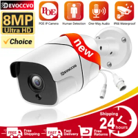 H.265 Ultra HD 8MP POE IP Camera Waterproof Audio Video Surveillance Security CCTV Camera Bullet Security Protection CCTV Cam