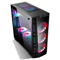 Gaming Computer Case Atx Pc Transparent Tempered Glass Computer Case For Desktop