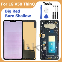 6.4"For LG V50 ThinQ 5G LM-V500 V450 LCD Repair Assembly Replacement V50 Display Touch Screen Digitize With Big Red Burn Shallow