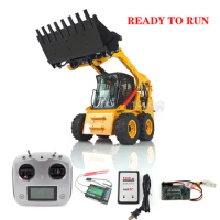 LESU 1/14 Hydraulic Remote Control Loader Metal Aoue-Lt5H Wheeled Skid-Steer RTR Truck Model Light Sound Toys for Boys Thzh1212