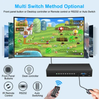4k30hz HDMI 8x1 switcher converter 8 HDMI input to 1 HDMI output serial digital video signal switch for Camera Projector Monitor