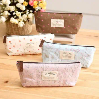 Life style Floral canvas Pencil Cases Flower Garden shivering Pencil Bags School Stationery Cosmetic Bag Pouch For Girls Women