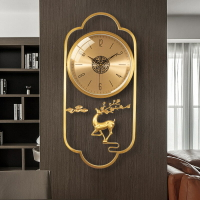 2022黃銅頭新式掛鐘客廳鐘表擺鐘時鐘靜音掛表C