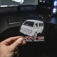 Stiker Mobil Suzuki Carry 1.0 REAL VAN – Cutting Decal Kaca Belakang | Variasi Mobil Klasik Merah Pu
