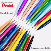New 24 Colors Pentel Brush Pen Soft Brushes Watercolor Oil Paints Artist Hand Painting Markers Set Art Stationery Copic Markers