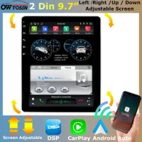 9.7" 2 Din Universal Adjustable PX6 4G+64G Car DVD Radio Audio Player Android 10 Head Unit Autoradio Stereo CarPlay GPS CarPlay