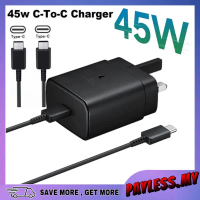 Samsung 45W Charger PD Type-C To Type-C Super Fast Charging Adapter With PD Cable For S22 S23 S24Ult