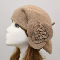 羊毛貝雷帽畫家帽-花朵純色毛呢優雅女帽子4色74bm11【獨家進口】【米蘭精品】