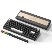 SK65 Wireless Retro WOB Aluminium Keyboard Tri-Mode Hot Swap Gaming Keyboard RGB Backlit Mechanical Keyboard for Mac Computer PC