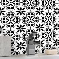 Funlife® 12pcs 20x20cm Mandala Clover Pattern PVC Tiles Sticker Waterproof Kitchen Bathroom Self Adhesive Wall Sticker
