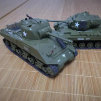 Henglong 1/30 Rc Tanks,sherman Vs Pershing Infrared Battle Tanks 2.4ghz Rc Battling Panzer Remote Control Us Model Tank Kids Toy