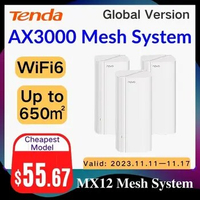 WIFI 6 AX3000 Mesh Router Tenda WiFi Router 2.4G 5Ghz Full Gigabit Router Tenda AC1200 Mesh system Router WIFI range Extender