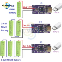 Type-C 1S 2S 3S 1.5V 3V 4.5V Nickel Hydrogen Battery Charger Module Charging Board with Dual Protection Functions