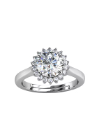 Her Jewellery Berlian Moissanite Florale Ring [GRA CERTIFICATE MOISSANITE DIAMOND] - Cincin 1carat Moissanite Diamond 925 Silver Celesta by Her Jewellery