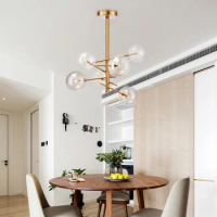 Postmodern personality magic beans glass pendant lamp American living room dining room bedroom modern simple pendant light XU