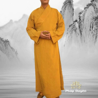 Áo Tràng Đi Đường Trường Sam 7 Vạt Màu Vàng Bò, Pháp Phục Cho Quý Đại Đức Hoà Thượng Tăng Ni Xuất Gi