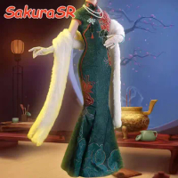 Geisha/Michiko Cosplay Game Identity V Sakura-SR The Red Butterfly Lady Thirteen Identity V Cosplay Costume Cheongsam