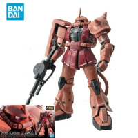 Bandai Original GUNDAM Anime Model RG 1/100 MS-06S ZAKUⅡ Action Figure Assembly Model Toys Collectible Ornaments Gifts For Kids