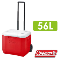 美國 Coleman 美利紅托輪冰箱 56L.保冷保冰箱.冰桶_CM-27864
