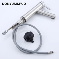 DONYUMMYJO 1pc SUS304 Stainless Steel Pull-out Kitchen Basin Hot and Cold Water Faucet Tap