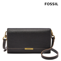 FOSSIL Jori 真皮斜背式長夾小包-黑色 SHB3155001
