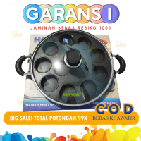 Cetakan Kue Lumpur Mini 12 Lubang Datar HAPPY CALL Loyang Teflon Martabak Mini Dorayaki Apem Anti Le