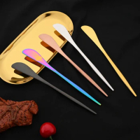 Gold 10Pcs Stainless Steel Butter Knife Cheese Dessert Jam Knifes Cream Cutlery Marmalade Toast Bread Knives Butter Spreader