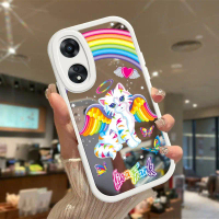 เคสสำหรับ OPPO A78 5G/A58 5G ฝาครอบ™ Angel Kitty ลายพื้นผิวกระจก เคสโทรศัพท์บางและนุ่ม