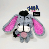 Donkey Winnie The Pooh Keychain / Keychain rajut / Keychain lucu